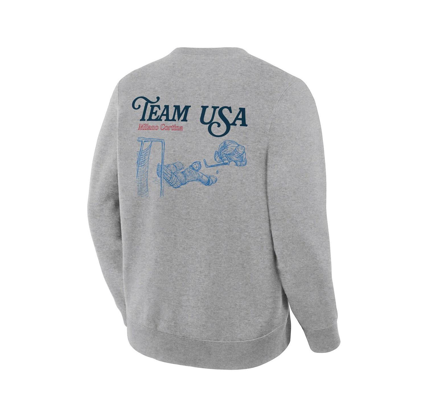 Men's Heather Gray Team USA Milano Cortina 2026 Winter Olympics Hockey Legacy Fleece Sweatshirt