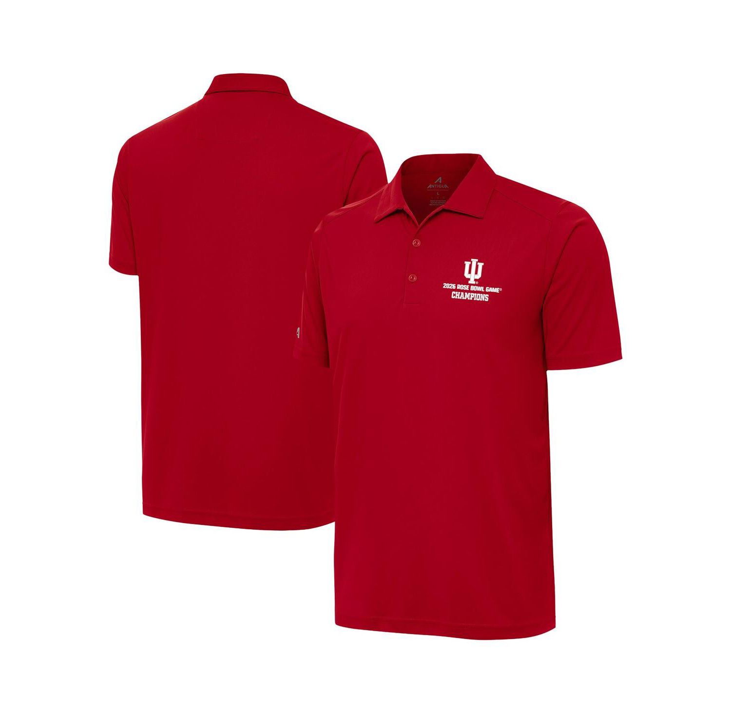Men's Red Indiana Hoosiers College Football Playoff 2026 Rose Bowl Champions Tribute Polo Shirt
