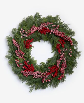 Heritage Cedar Wreath with Red Berries