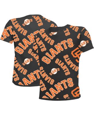 Big Boys and Girls Black San Francisco Giants Allover Team T-Shirt