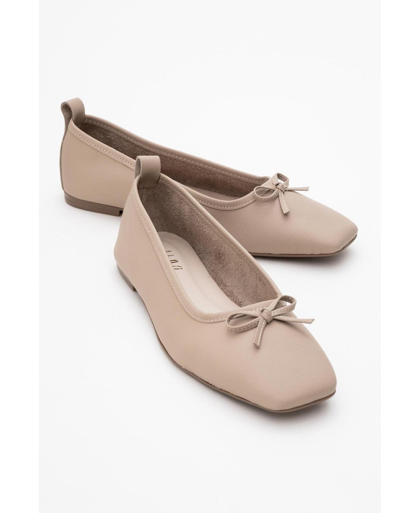 Женские кожаные балетки Forever & Always Shoes Sosa, цвет: Бежевый кожаный — фото 3