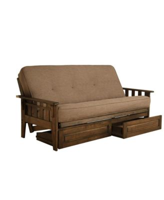 Tucson Frame-Rustic Walnut Finish-Linen Stone Mattress