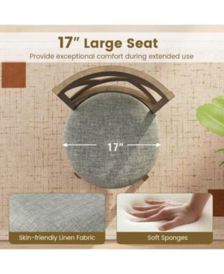 Swivel Bar Stools Set of 4 Counter Height Chairs with Hollow Back Soft-padded Seat