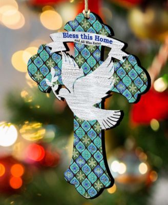 Blessings Cross Holiday Ornaments, Set of 2