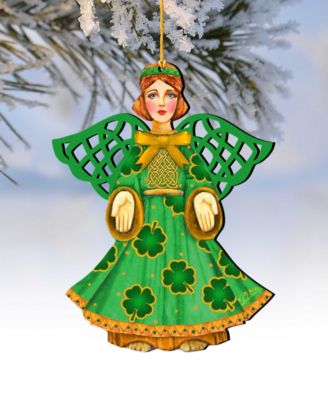 Irish Angel Holiday Ornaments, Set of 2