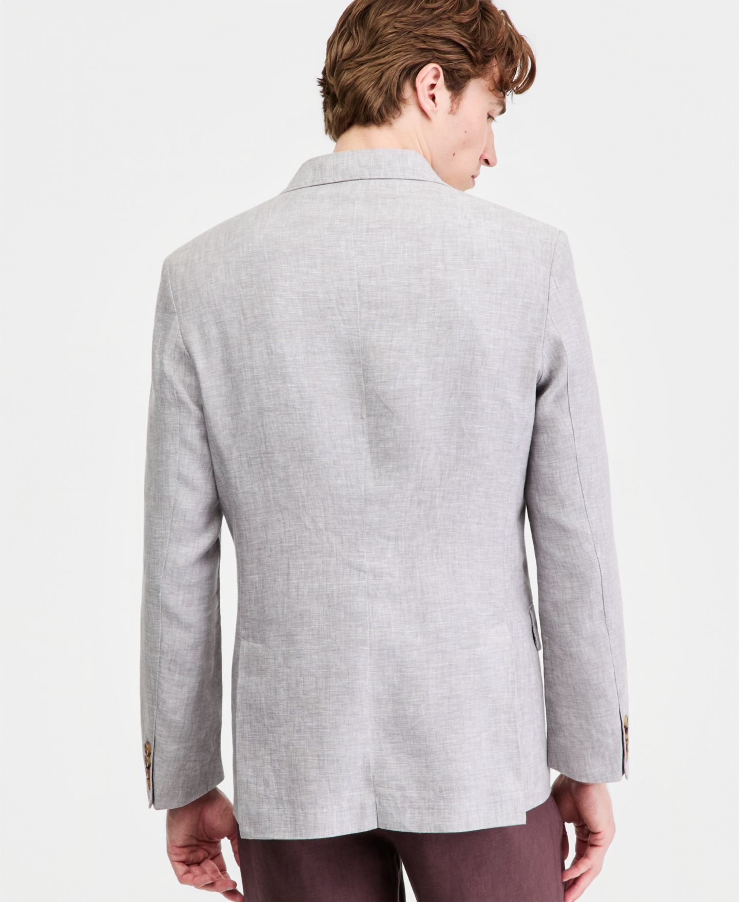 Мужской пиджак Club Room 100% Linen Blazer, цвет: Серый сланцевый — фото 3