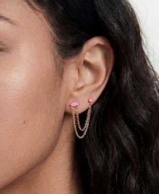 Double Piercing Chain Dangle Earrings