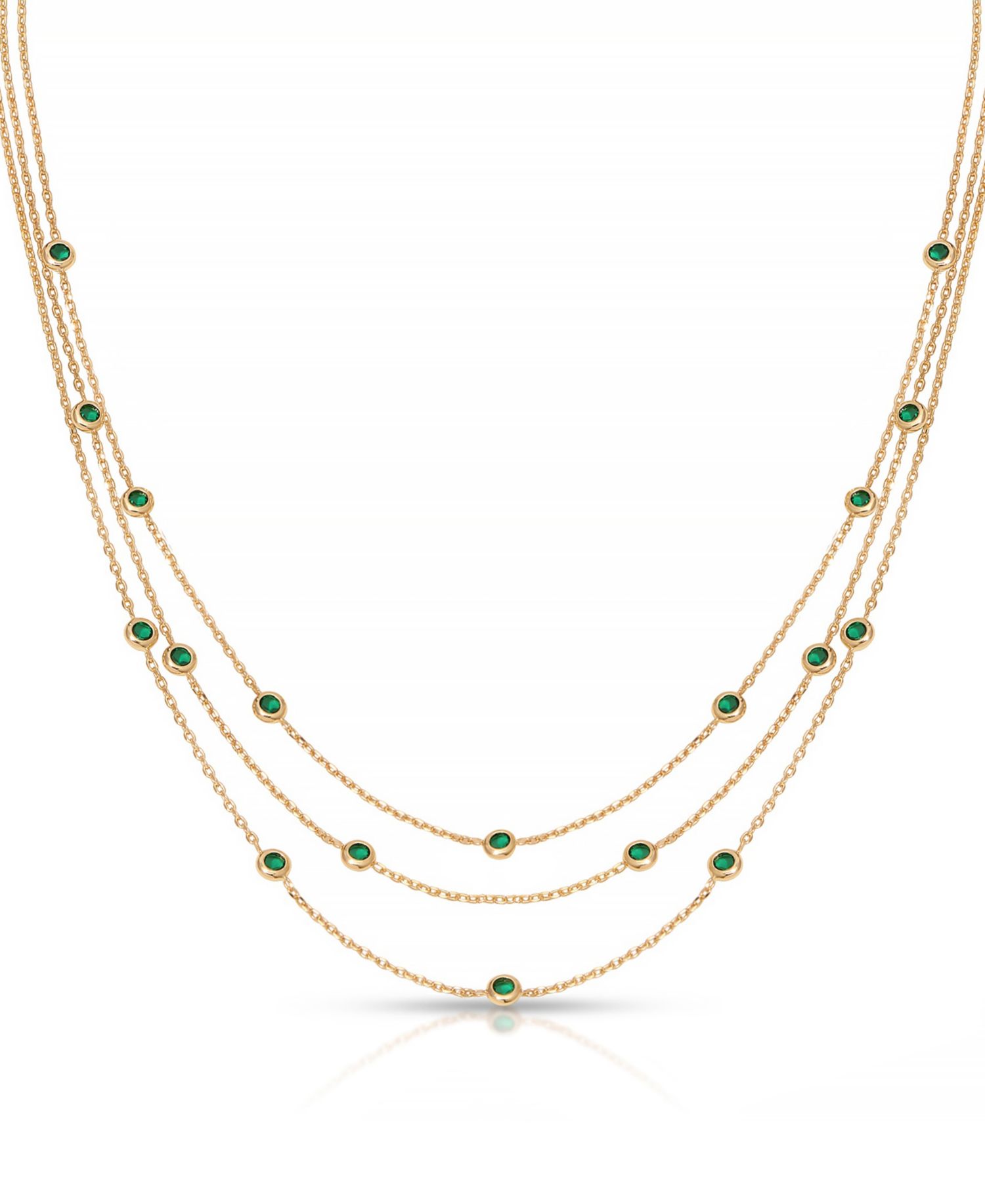 Crystal Dot Layered Necklace