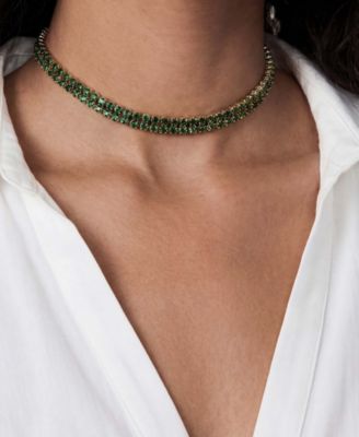 Two Rows of Crystal Sparkle Choker Necklace