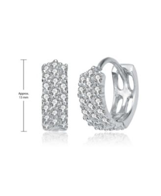 Radiant White Gold Plated Extra Small CZ Hoop Earrings
