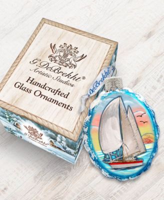 Flower Sailboat Mercury Holiday Ornament