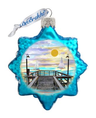 Boats at Pier Mercury Holiday Ornament