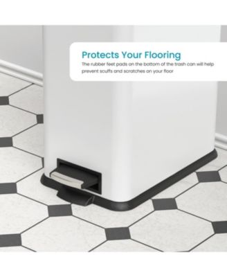 8 Gallon Slim Stainless Steel Kitchen Trash Can with Step Pedal and Soft Close Lid