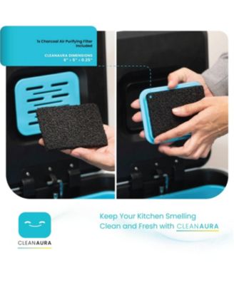 19 Gallon Stainless Steel Dual Trash and Recycling Can with CleanAura Odor Control and Soft Close Lid