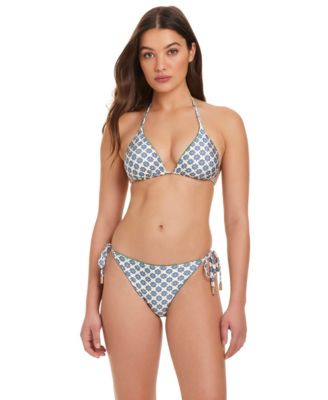 Women's Solar Power Triangle Reversible V-Neck Printed Bikini Top