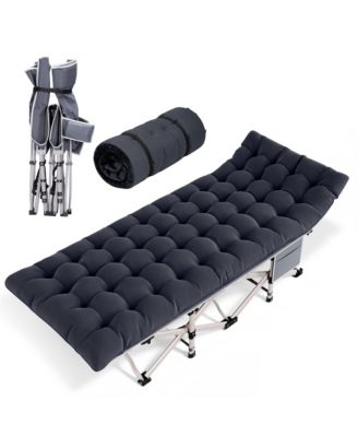 2-Piece Folding Bed Camping Cots with Removable Cotton Mattress (2 in a set), 600 lbs