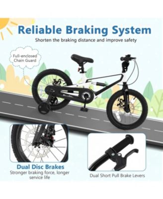 16 Inch Kids Bike Magnesium Alloy Bicycle Adjustable for Aged 4 to 7