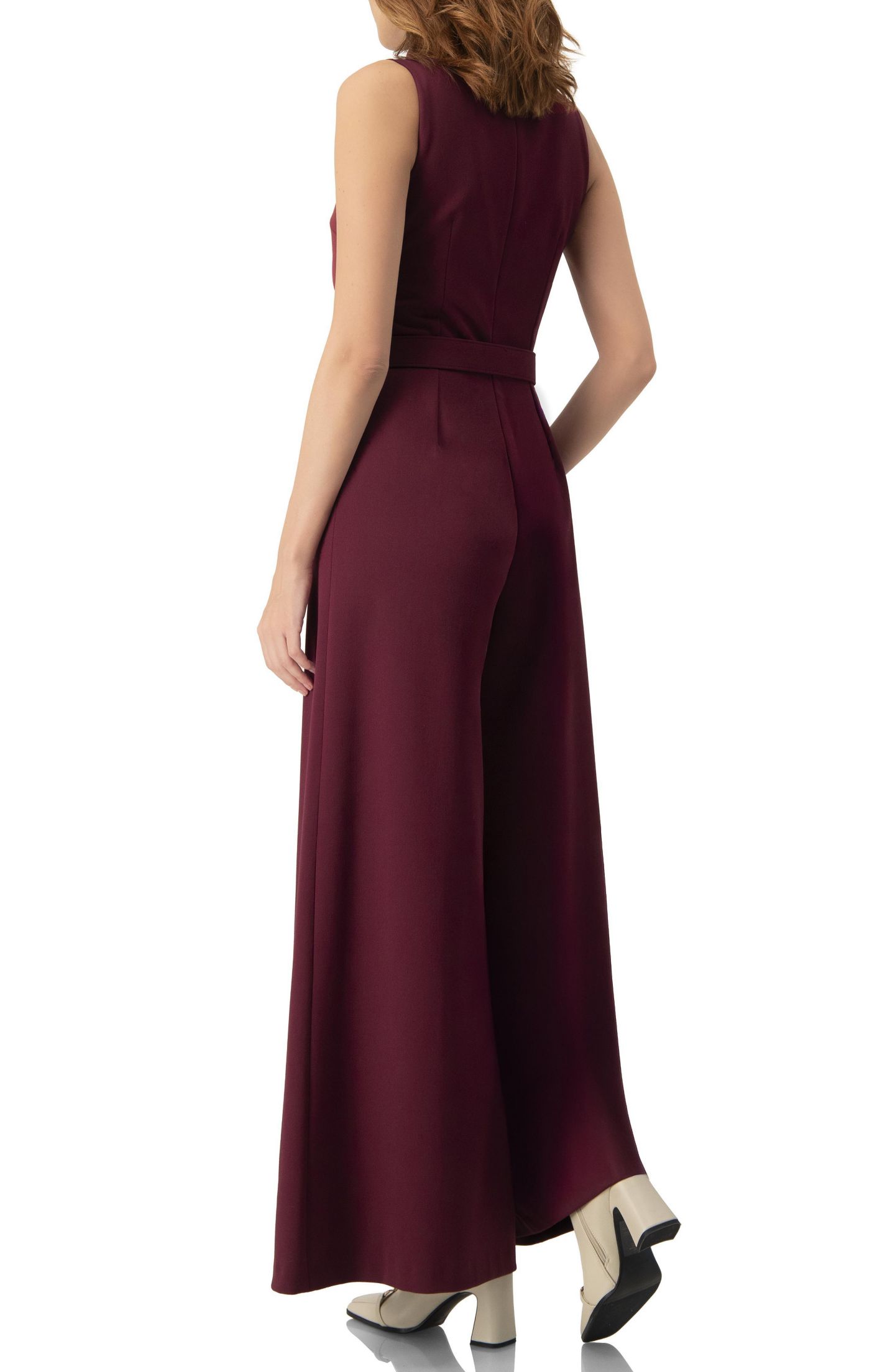 Женский комбинезон Ivonne Sleeveless High Neck Jumpsuit with Belt, цвет: Винный — фото 2