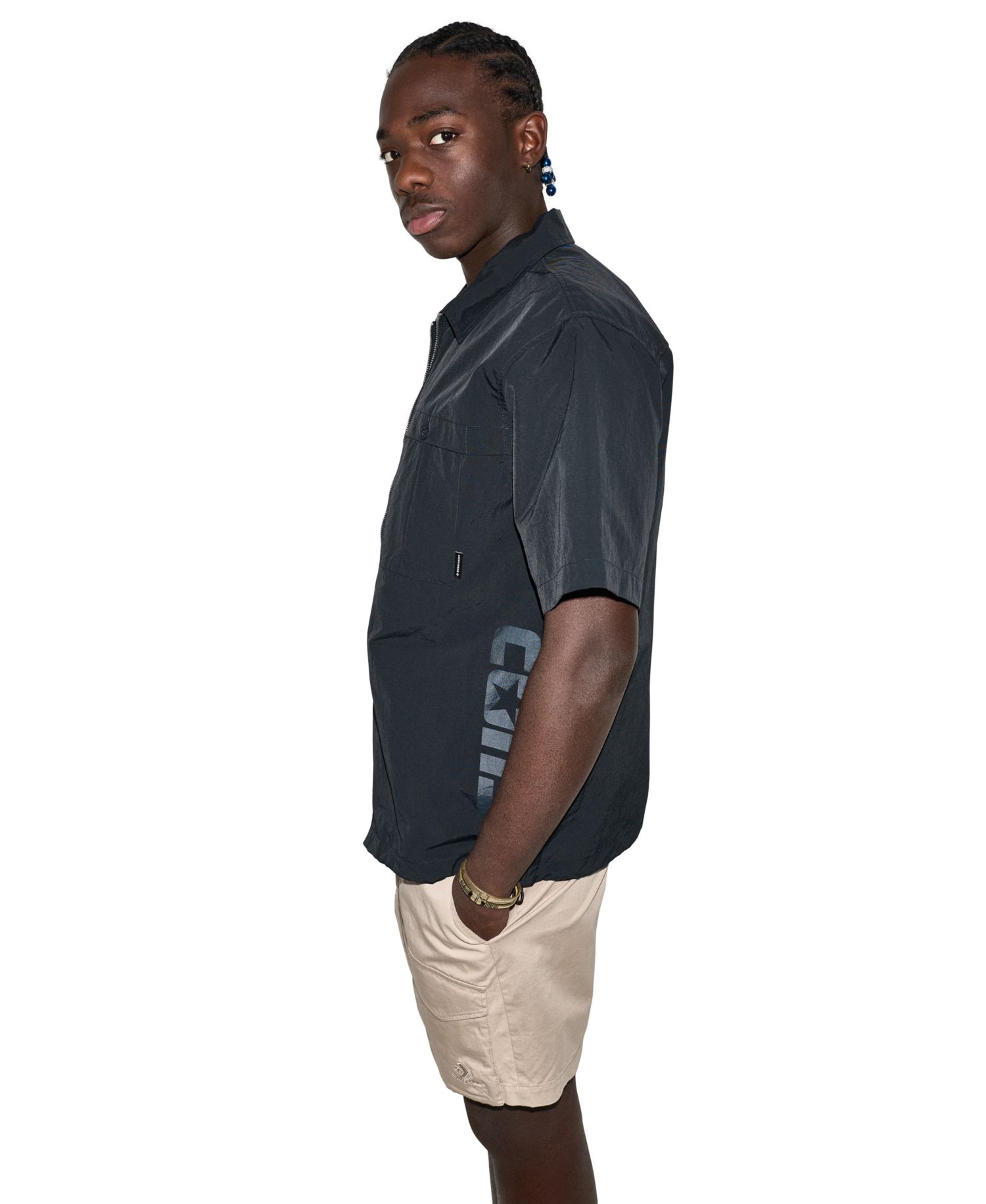 Men's Utility Zip Short-Sleeve Shirt