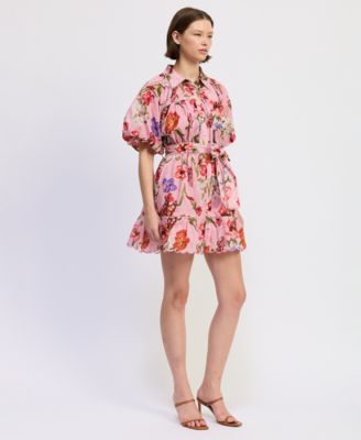 Women's Short-Sleeve Collared Mini Dress