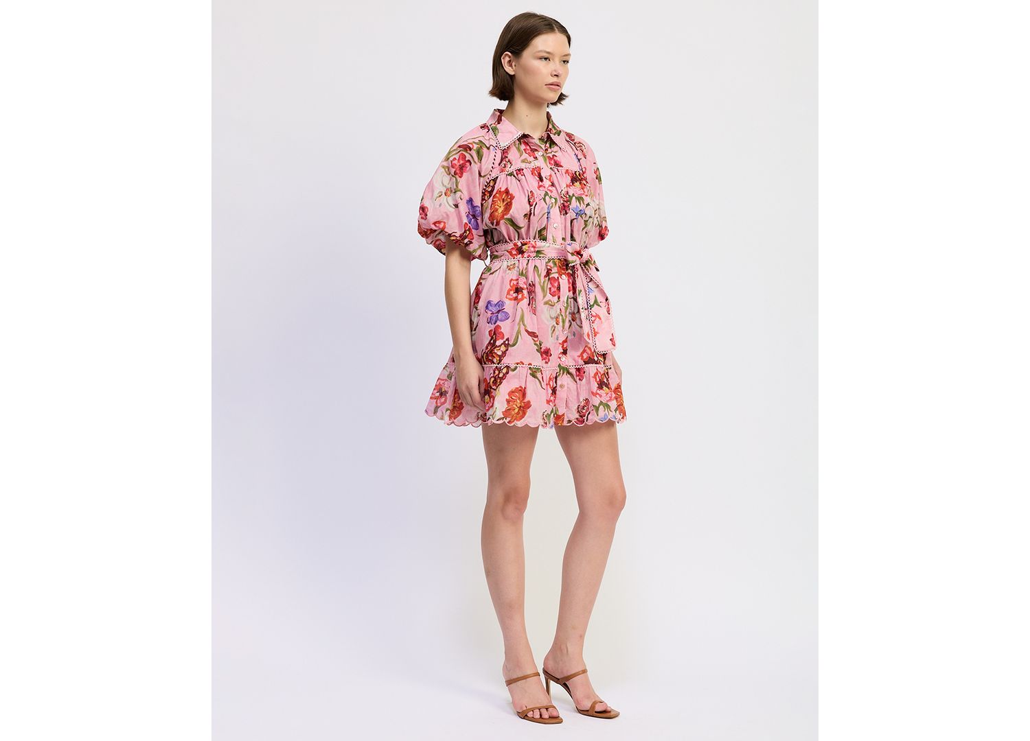 Women's Short-Sleeve Collared Mini Dress