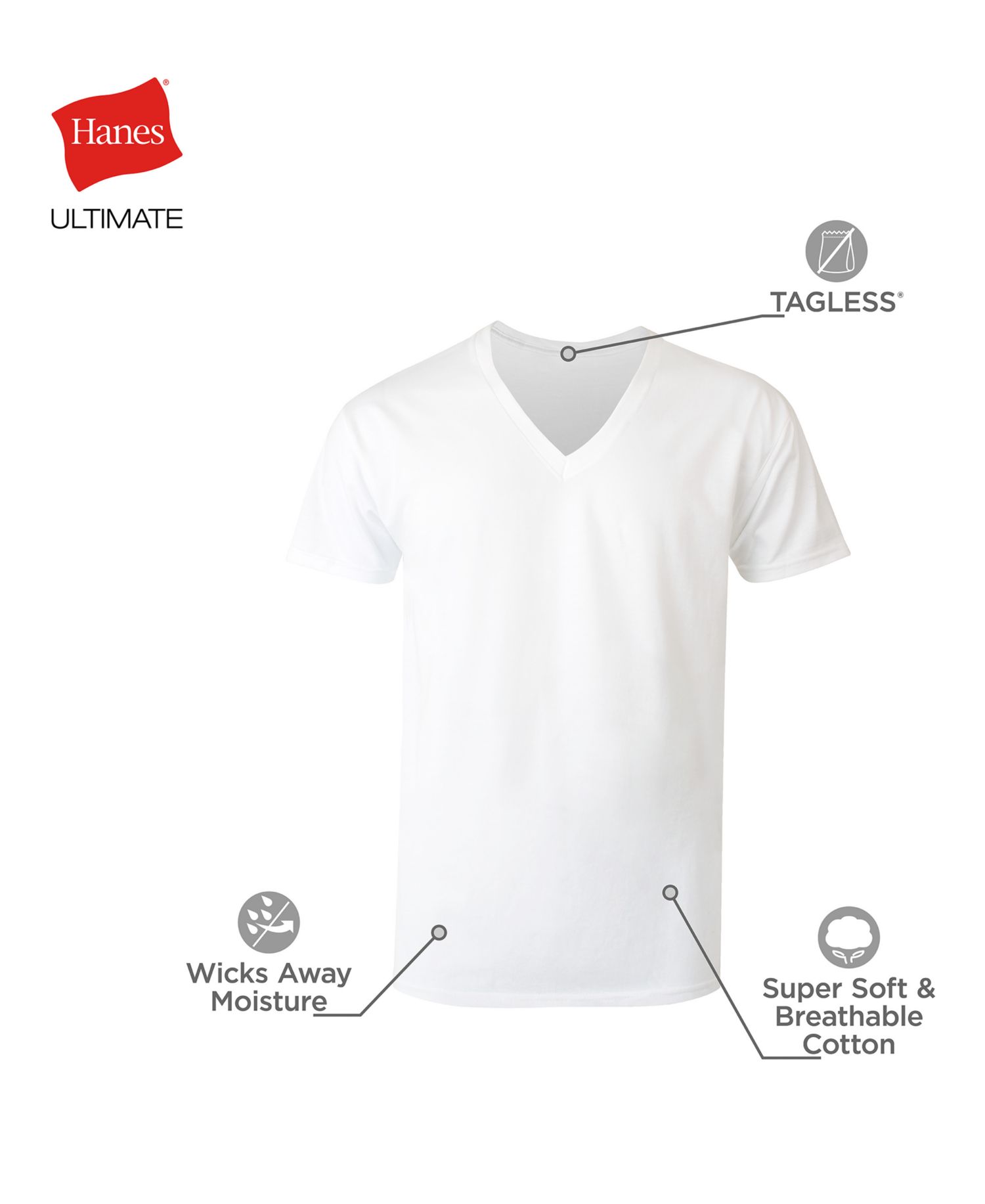 Men's Ultimate V-Neck Undershirt, 5-Pack