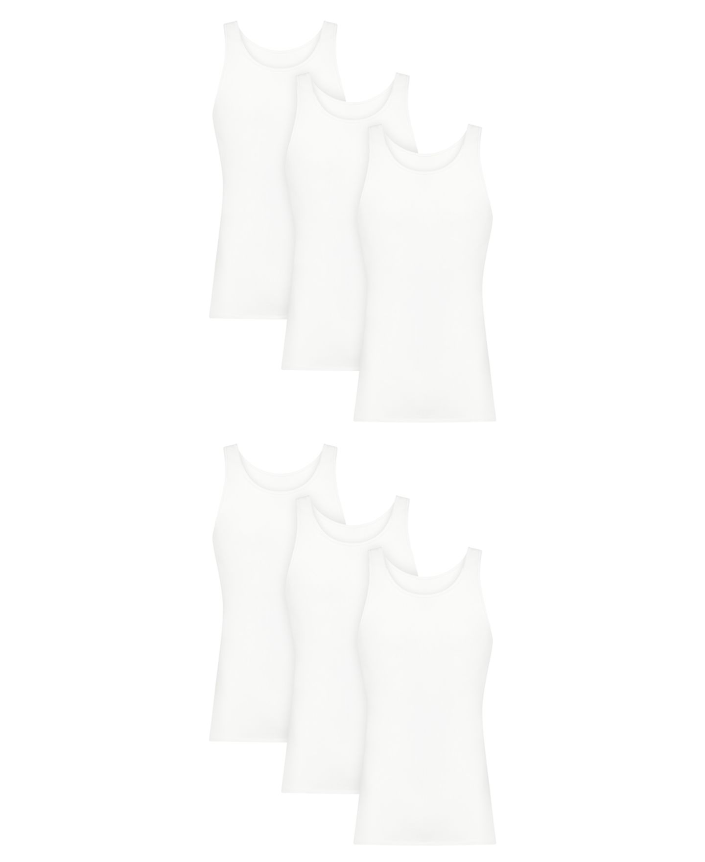 Мужские топы Hanes Ultimate Comfort Fit Tank Undershirt, 6-Pack, цвет: Разноцветный — фото 1