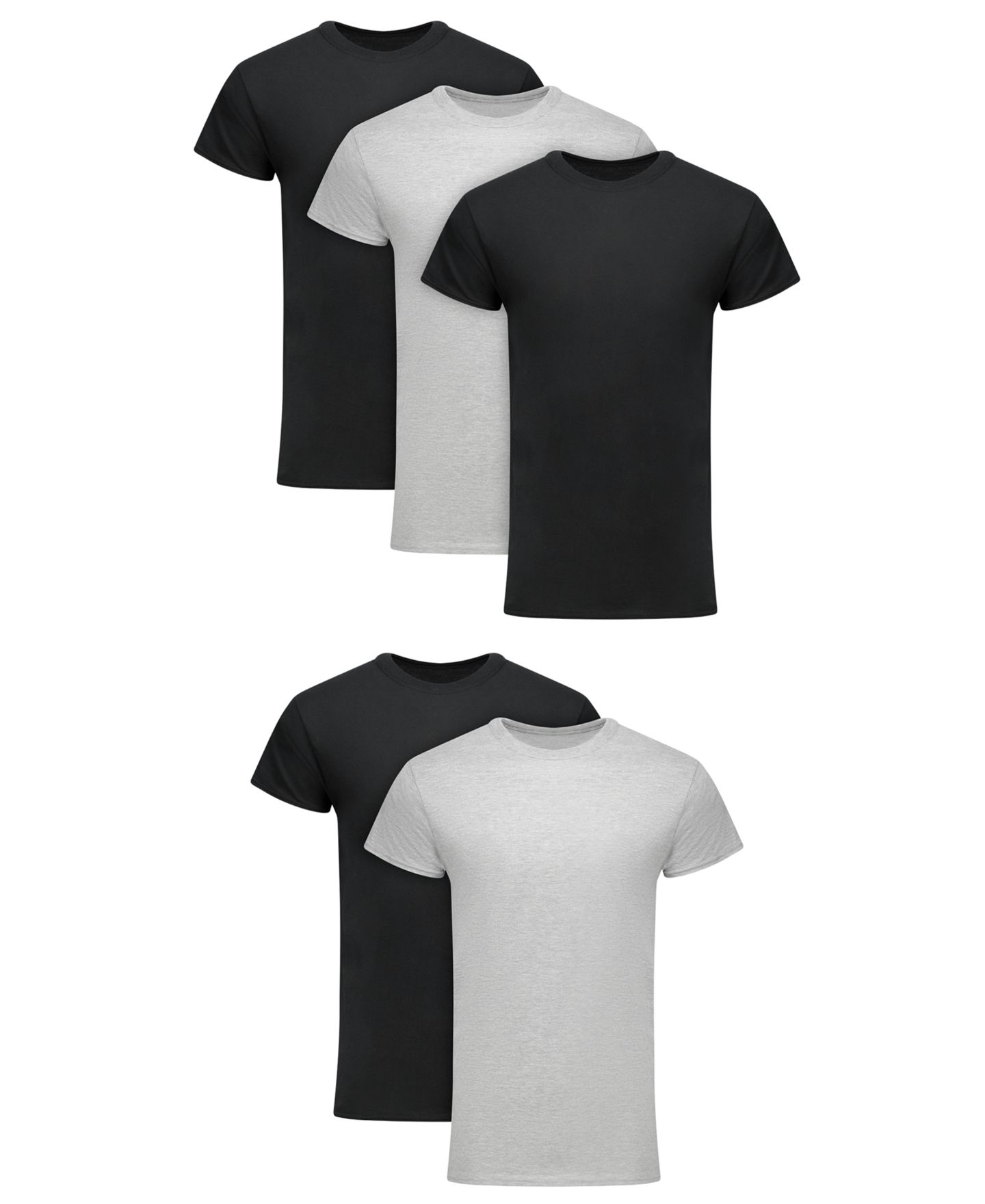 Мужские топы Hanes Ultimate Short-Sleeve Crewneck Undershirt, 5-Pack, цвет: Разноцветный — фото 1