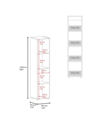 Saily Storage Cabinet with 4 Shelves and Mirror on Door, Modern Design