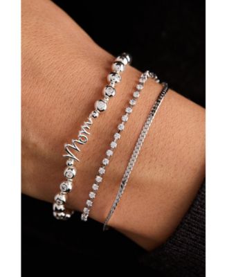 Mom Elongated Crystal Stretch Bracelet