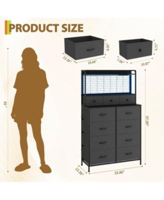 Smart Dresser with 11 Fabric Drawers