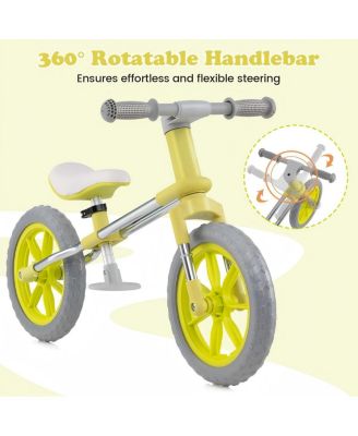 12 Inch Balance Bike with Adjustable Seat and Rotatable Handlebar