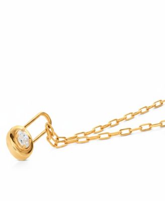 Lock & Luna Charm with Oval-Cut Moissanite – Gold