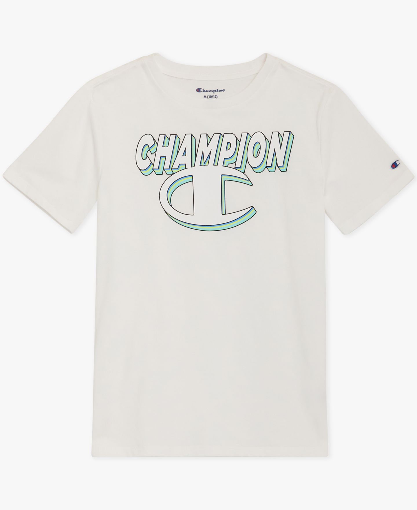 Футболка Champion Short-Sleeve Round Neck Graphic T-Shirt для мальчиков, цвет: Яркий белый — фото 4