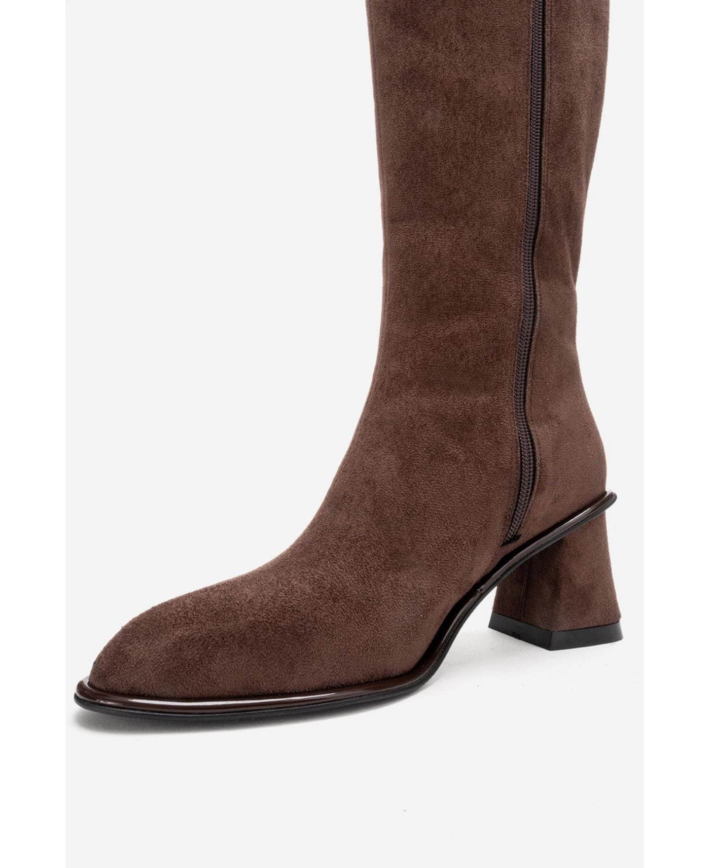 Женские ботинки Prologue Shoes Paradis Block Heel Knee High, цвет: Коричневый замшевая искусственная кожа — фото 5
