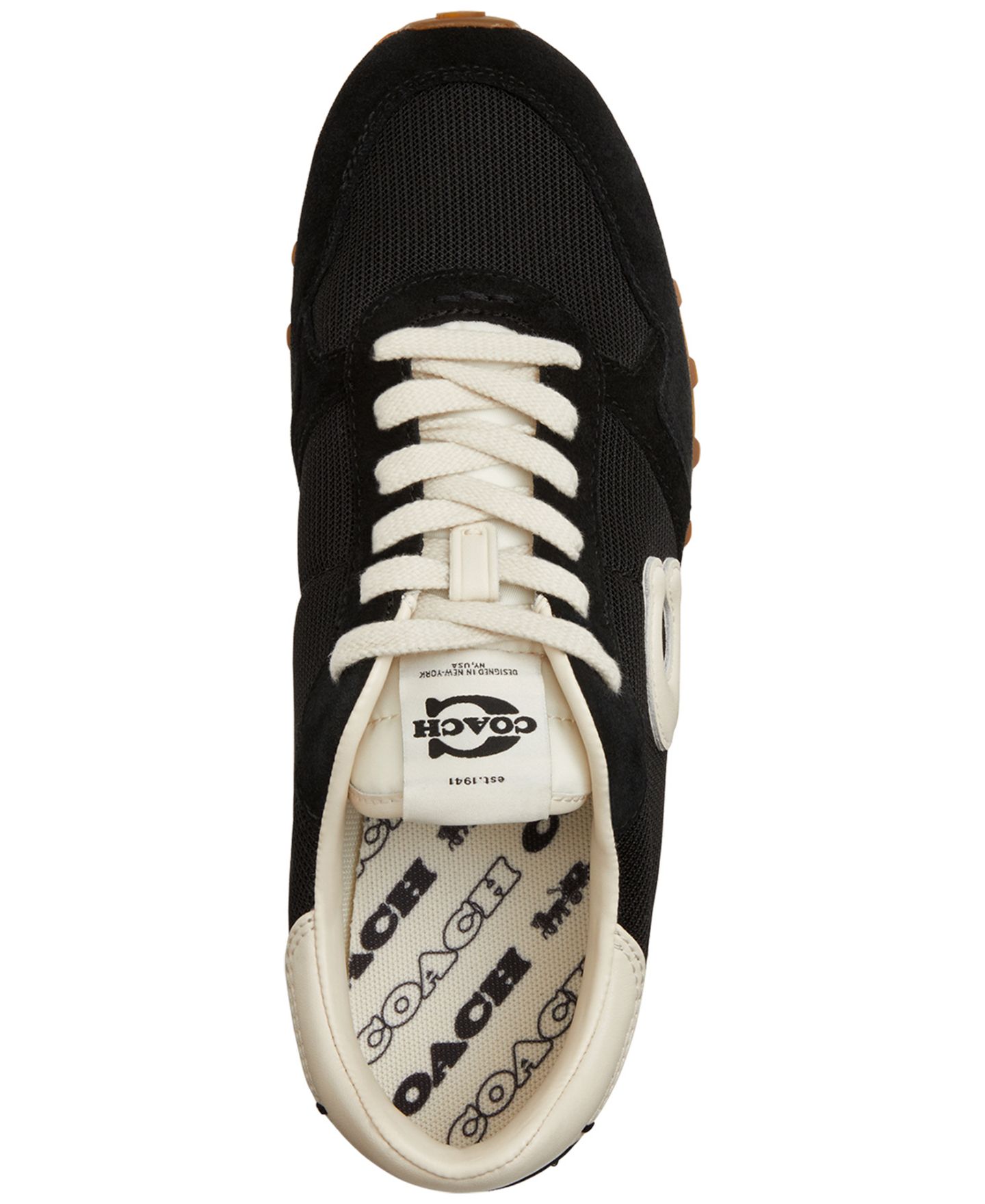 Женские кроссовки COACH Retro Essential Lace-Up Runner, цвет: Чёрный / Меловой — фото 4