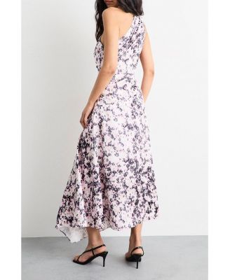 Women's Scarf Tie Asymmetric Maxi Dress