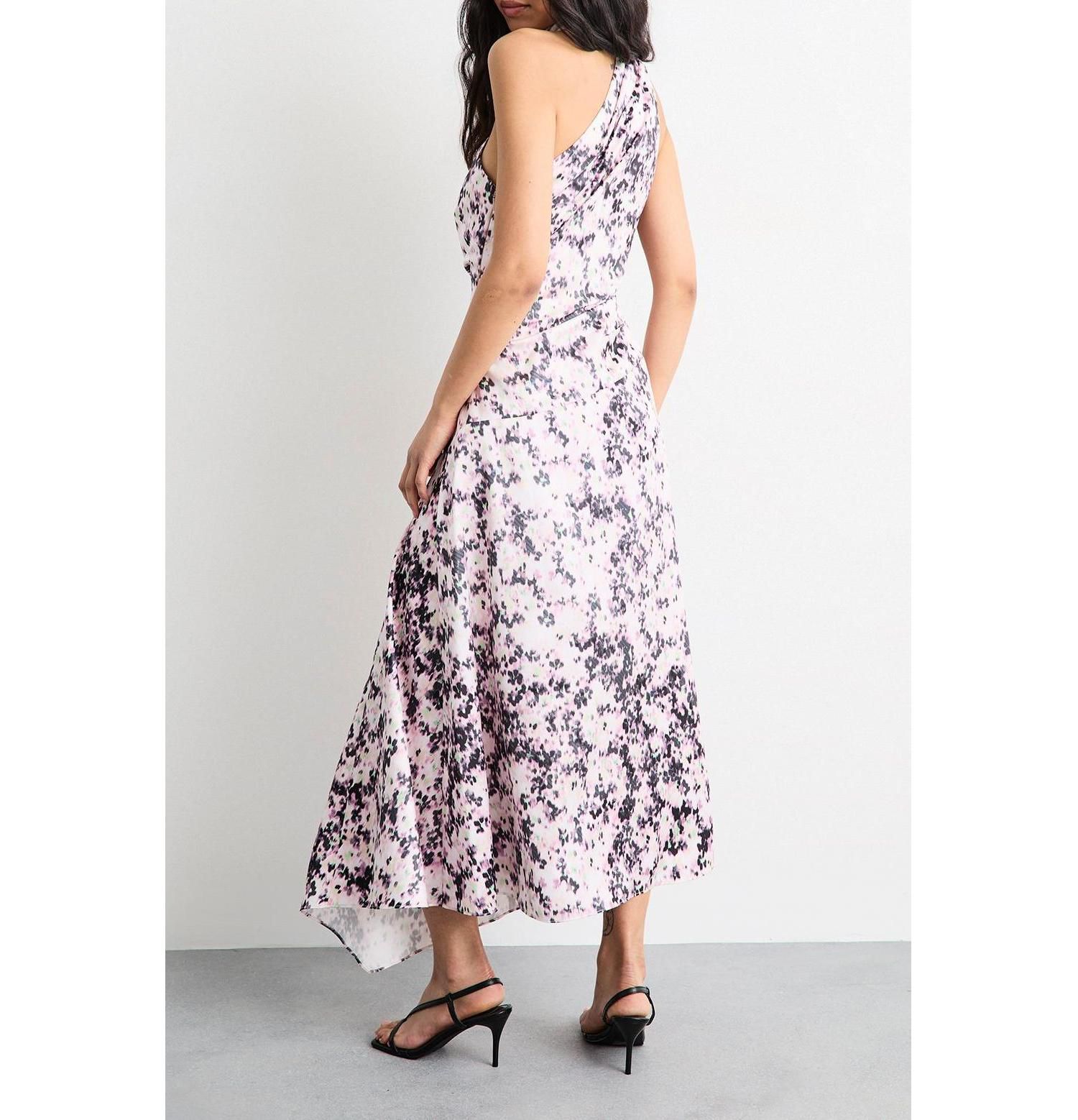 Women's Scarf Tie Asymmetric Maxi Dress