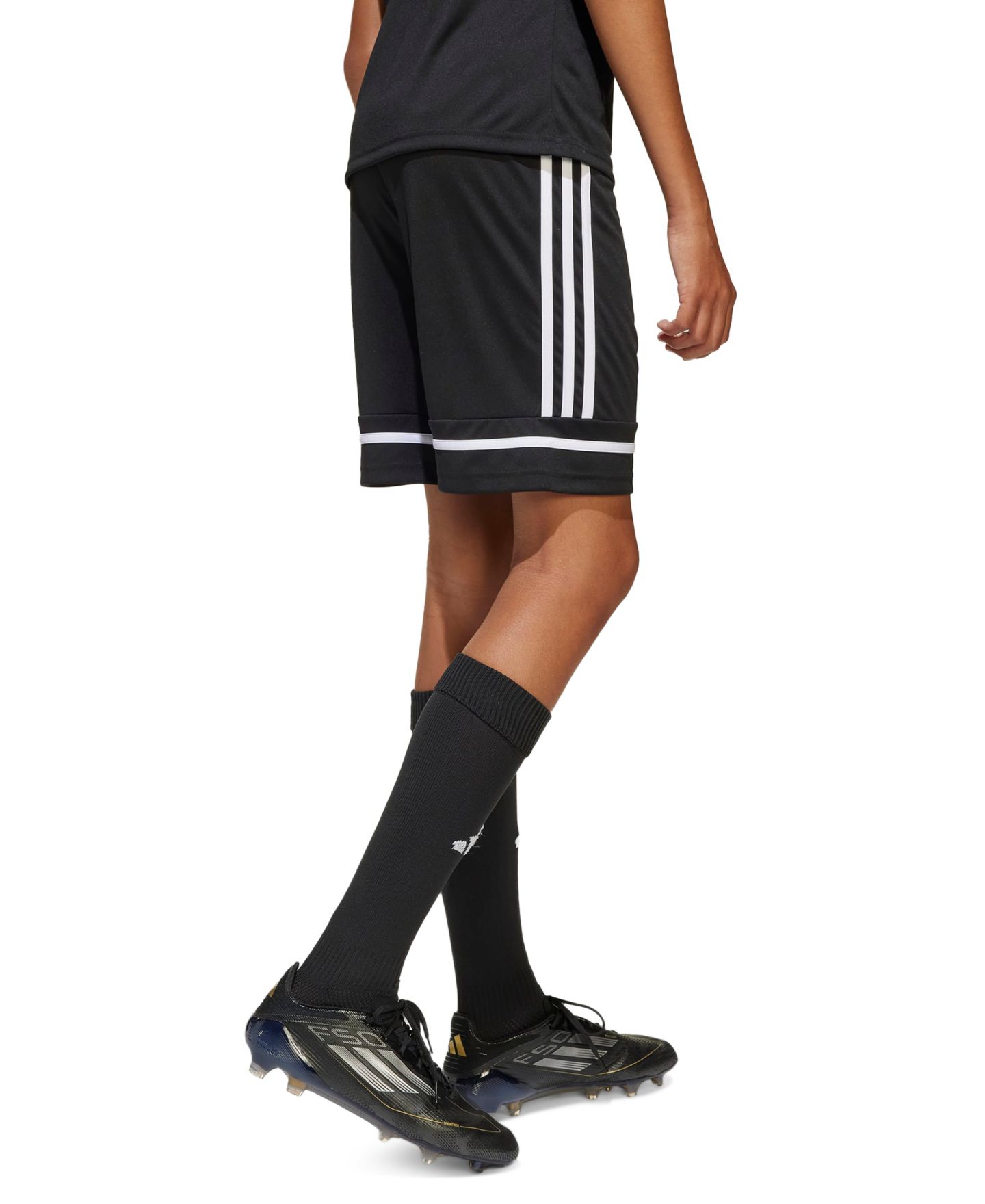 Детские шорты adidas Boys' and Girls' 6-20 Drawstring, цвет: Чёрный / Белый — фото 6
