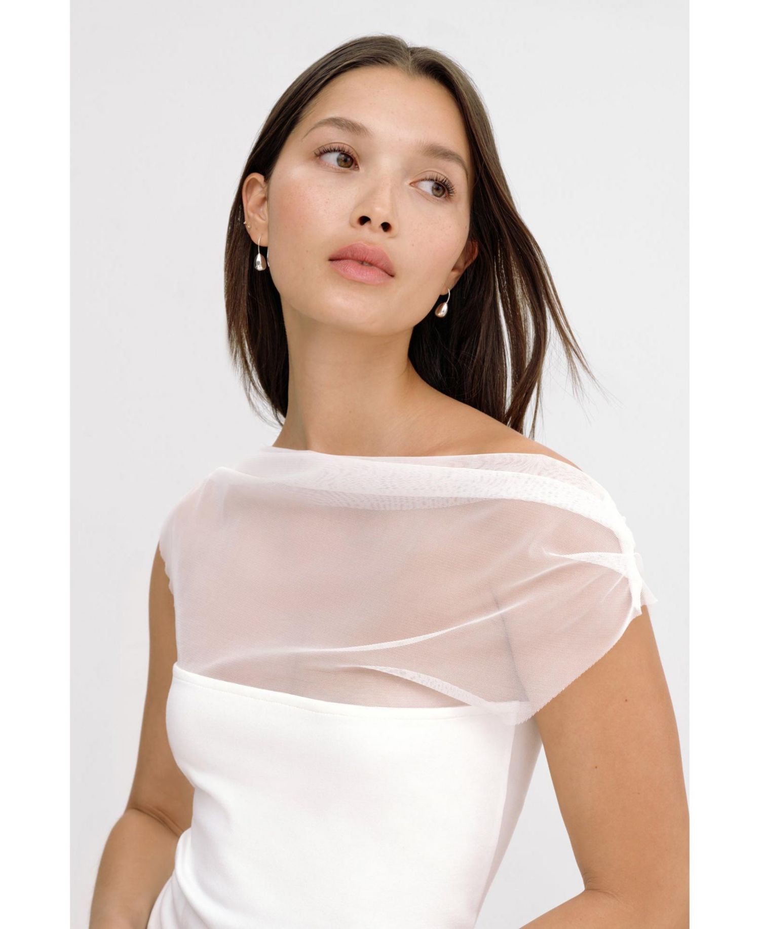 Women's Cabrini Draped-Mesh One-Shoulder Convertible Jersey Top