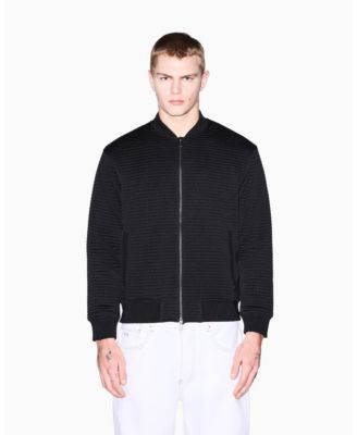 Men's Quilted Textured Bomber Jacket