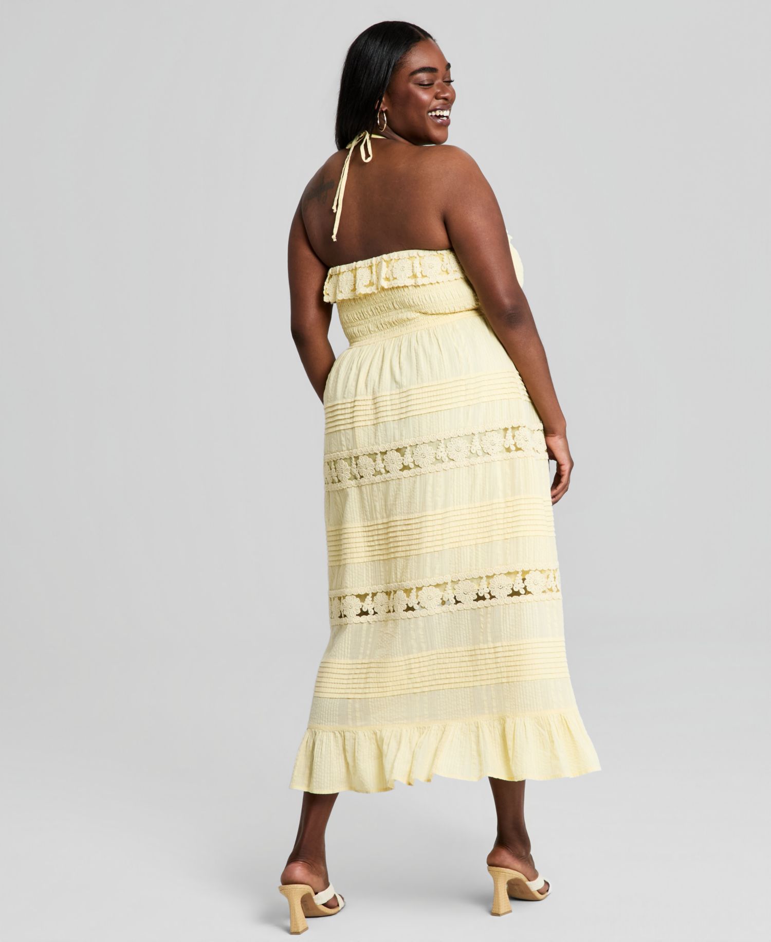 Trendy Plus Size Cotton Lace Maxi Dress