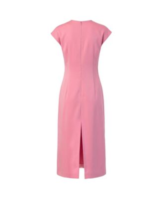 Off-Shoulder Straight Satin Dress with Side Knot