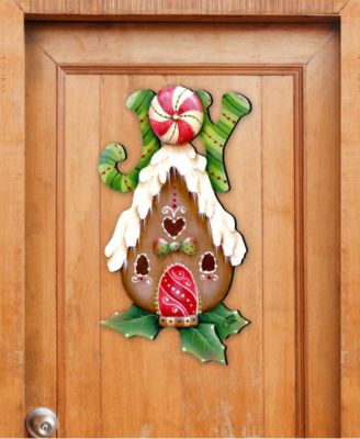 Jamie Mills Price Christmas Joy Gingerbread House Door Hanger