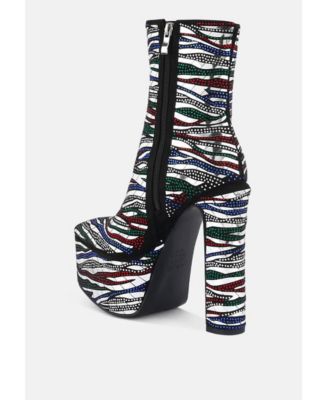 Womens cartier pattern embellishment platform boots