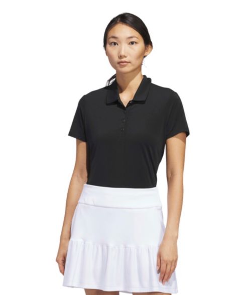 Женское поло adidas Solid Short-Sleeve Polo, цвет: Чёрный