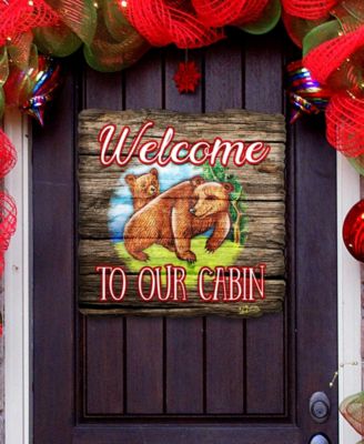 Welcome Cabin Bears Door Hanger