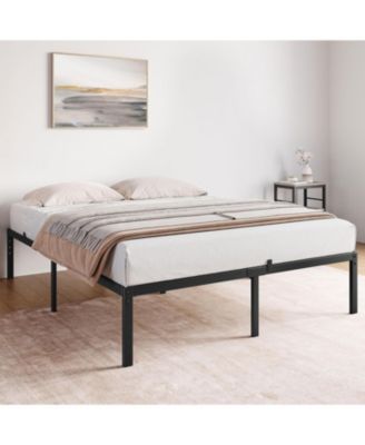 Heavy Duty Metal Platform Bed Frame, Steel Slat Support, Under Bed Storage, No Box Spring, Easy Assembly