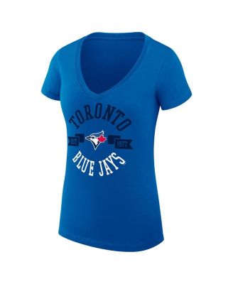 Women's Royal Toronto Blue Jays Super-Slim Fit Lightweight City Graphic V-Neck T-Shirt