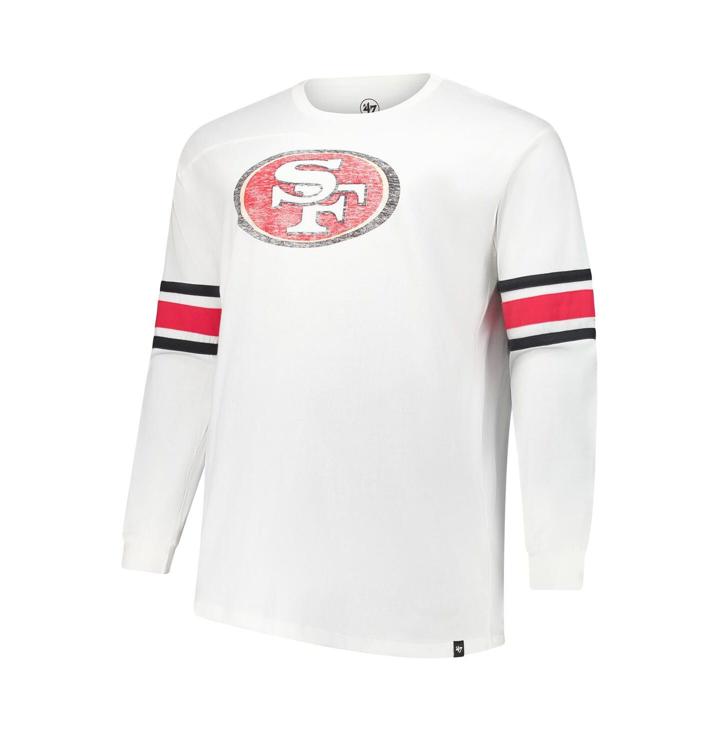 Мужская футболка '47 Brand White San Francisco 49ers Big & Tall Premier Brex Long Sleeve — фото 2